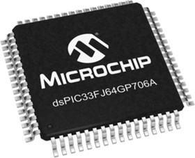 Фото 1/2 dsPIC33FJ64GP706A-I/PT , 16bit Digital Signal Processor 40MIPS 64 kB Flash 64-Pin TQFP