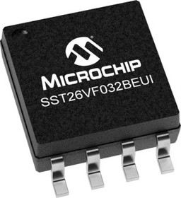 Фото 1/3 32Mbit Serial Flash Memory 8-Pin SOIC, SST26VF032BEUI-104I/SM