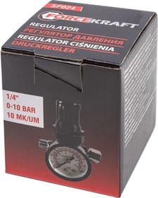 Регулятор давления воздуха 1/4" F x1/4" M +б/с поворотный 0-10bar,раб, температура 5-60 FK-SP024(54434) – купить оптом и в розницу