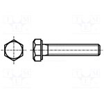 B3X12/BN56, Винт, M3x12, 0,5, Головка: шестиугольная, сталь, цинк, DIN: 933