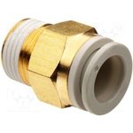 KQ2H08-03AS, KQ2 Series Straight Threaded Adaptor, R 3/8 Male to Push In 8 mm ...