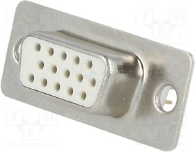 DS1077-15FW8NSS, D-Sub HD; PIN:15; гнездо; "мама"; прямой; THT; 5А; 15мОм
