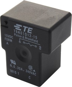 Фото 1/2 T9AS1D12-15, General Purpose Relays 30 AMP 15VDC SPST NO 1 N/O