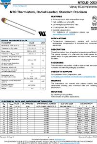 Produktbild von 2x VISHAY NTCLE100E3474JB0 NTC-Thermistor – 470 KΩ, THT, 4570K, -40–125 °C, 500 MW