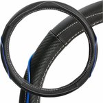 aws-li-17m, Оплетка на руль искусст. кожа текстура карбон черная/синяя бел ...