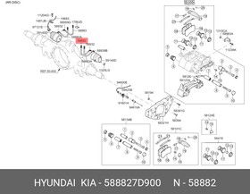 58882-7D900, Шланг тормозной HYUNDAI HD250 энергоаккумулятора заднего OE