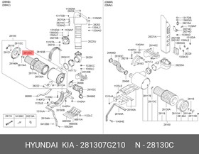 28130-7G210, Фильтр воздушный HYUNDAI HD260,270,370,500 дв.D6CA38 (-08) внутренний OE