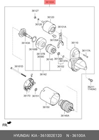 36100-2E120, Стартер HYUNDAI ix35 (13-),i40 (11-) OE