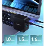 . Универсальное сетевое зарядное устройство GAN 100Вт 2хUSB-С + USB-A PD, PPS ...