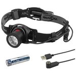 1600-0325, Headlamp, LED, Rechargeable, 550lm, 160m, IP64, Black