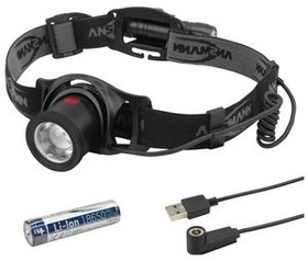 1600-0325, Headlamp, LED, Rechargeable, 550lm, 160m, IP64, Black