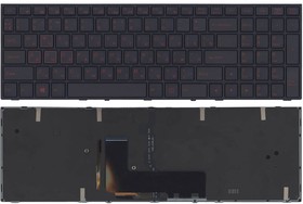 Клавиатура для ноутбука DNS Clevo P651 черная с рамкой с подсветкой