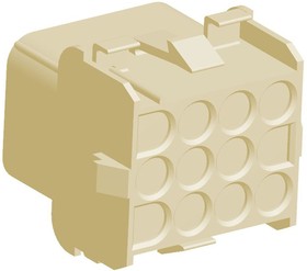 1-1863006-2, Universal MATE-N-LOK Female Connector Housing, 6.35mm Pitch, 12 Way, 3 Row