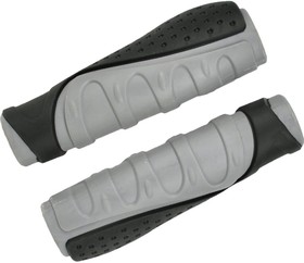 Грипсы MTB HL-G301, 130 мм, эргономические, резина, черный/серый H000008034