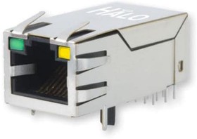 HFJT1-1G11-L12RL, Modular Connectors / Ethernet Connectors GIGABIT 1x1 Tab UP RJ45 w/MAG G/Y LED