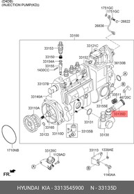 33135-45900, Насос топливный HYUNDAI HD65,72,78,County дв.D4AL,D4DB механический OE