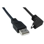 3021077-10, USB Cables / IEEE 1394 Cables USB 2.0 M TO M ANGLD 10FT CORD BLACK