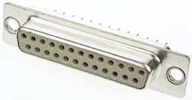 Фото 1/4 09670254754, D-Sub Standard 25 Way Through Hole D-sub Connector Socket, 2.76mm Pitch, with 3.05 mounting hole