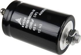 Фото 1/3 22000μF Aluminium Electrolytic Capacitor 63V dc, Stud Mount - B41458B8229M000