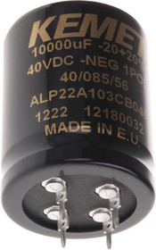 Фото 1/3 10000μF Aluminium Electrolytic Capacitor 40V dc, PCB Mount - ALP22A103CB040