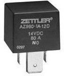 AZ980-1A-12DER, 80AMP Super-ISO Automotive Relay 12VDC coil SPST-NO