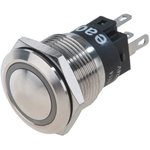 82-4151.1113, Illuminated Pushbutton Switch Momentary Function 1CO LED Red Ring