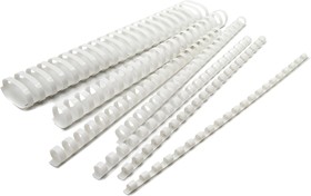 Фото 1/4 Пружины для переплета пластиковые Silwerhof d=6мм 2-20лист A4 белый (100шт) (1373584)