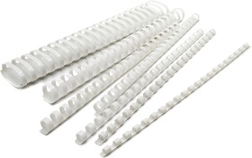 Фото 1/4 Пружины для переплета пластиковые Silwerhof d=10мм 41-55лист A4 белый (100шт) (1373586)