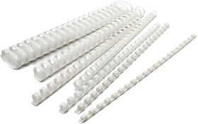 Фото 1/4 Пружины для переплета пластиковые Silwerhof d=12мм 56-80лист A4 белый (100шт) (1373587)