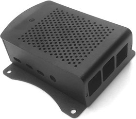 Фото 1/4 Aluminium Case for Raspberry Pi 4B [Black], Перфорированный алюминиевый корпус для Raspberry Pi 4 с дополнительным креплением