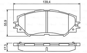 Фото 1/9 0986494240, Колодки тормозные Toyota RAV 4 05- 2.4 передние Bosch