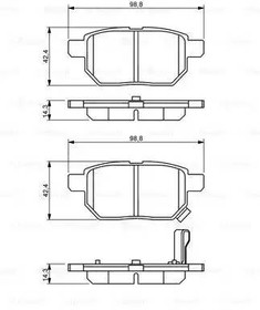 Фото 1/10 0986494255, Колодки тормозные дисковые TOYOTA COROLLA 1.4 VVT-I 02 /AURIS 1.6/1.4 07  задние