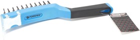 F340123116, Щетка по металлу ручная усиленная в пластиковом корпусе с прорезиненной рукояткой (металлический скр