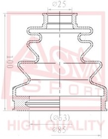 asbt-2147, Пыльник шрус (комплект без смазки) 25x74x92 NISSAN ELGRAND E50