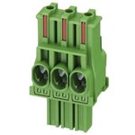 1044738, Pluggable Terminal Block, Straight, 7.62mm Pitch, 3 Poles