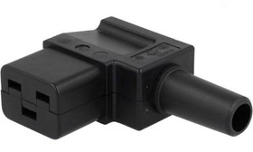 Фото 1/5 4790.1200, C19 Right Angle Cable Mount IEC Connector Socket, 16A, 250 V