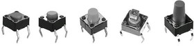 Фото 1/2 DTS-61R-V, Tactile Switch, 1NO, 2.6N, 6.2 x 6.2mm, DTS