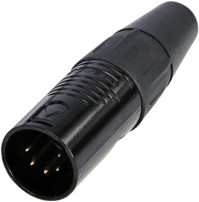 Rean RC5M-B кабельный разъем XLR male, черненый корпус, золоченые контакты, 5 контактов