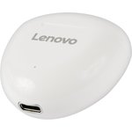 Bluetooth-наушники Lenovo HT06 с микрофоном (TWS), белые (QXD1B07923)