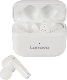 Фото 1/4 Беспроводные bluetooth-наушники Lenovo с микрофоном (TWS) QT82, белый (QXD1B07915)