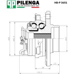 HB-P3651, Ступица с подшипником в сборе передняя