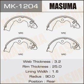 MK-1204, MK-1204_колодки тормозные барабанные!\ Nissan Micra/March K11 1.3/1.5TDi 92-02