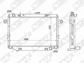 Радиатор Toyota Land Cruiser (J100) 98-07 / Land Cruiser Cygnus 98-07
