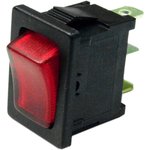 MP004578, Rocker Switch, SPST, 16 A, 125VAC, Red, Panel Mount, On-Off ...