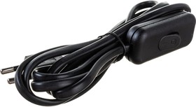Photo 1/9 WUP20-02-K02, Cord for sconce USH-1KV 2m with an electric plug and switch 2x0.75 black IEC