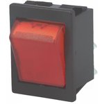 C1353ALMBR3, ROCKER; DPST; Pos: 2; ON-OFF; 16A/250VAC; red; neon lamp; 250V; 1350