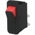 C1300XBMBBR, ROCKER; SPST; Pos: 2; ON-OFF; 16A/250VAC; black-red; none; 1300