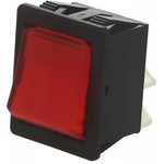 C1353ATMBR3, ROCKER; DPST; Pos: 2; ON-OFF; 16A/250VAC; red; neon lamp; 250V; 1350