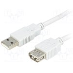 BQC-USB2AAF/2, Кабель, USB 2.0, гнездо USB A, вилка USB A, 2м, светло-серый