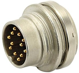 C091 31W107 100 2, Circular DIN Connectors Male recpt 7 Pin; Front MT